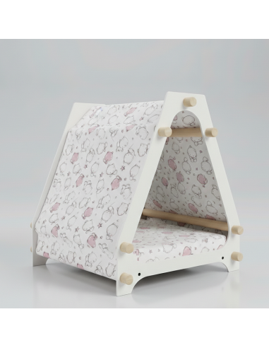 Cuccia design per gatti bianca — tessuto gattini -rosa