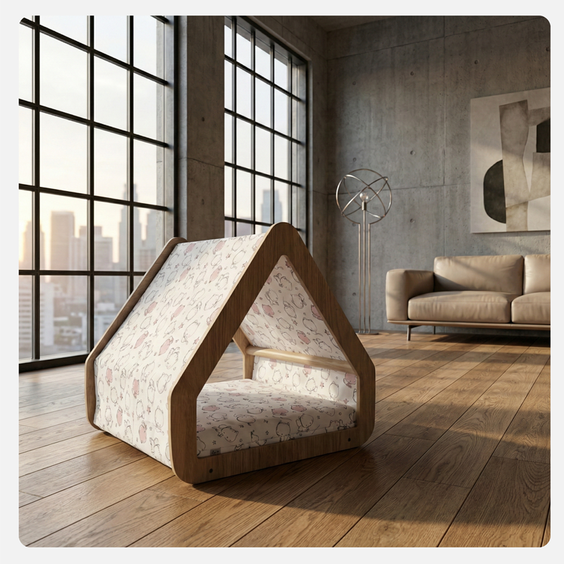 Arredamento casa moderna con cuccia in legno Pixi Wood Bybo