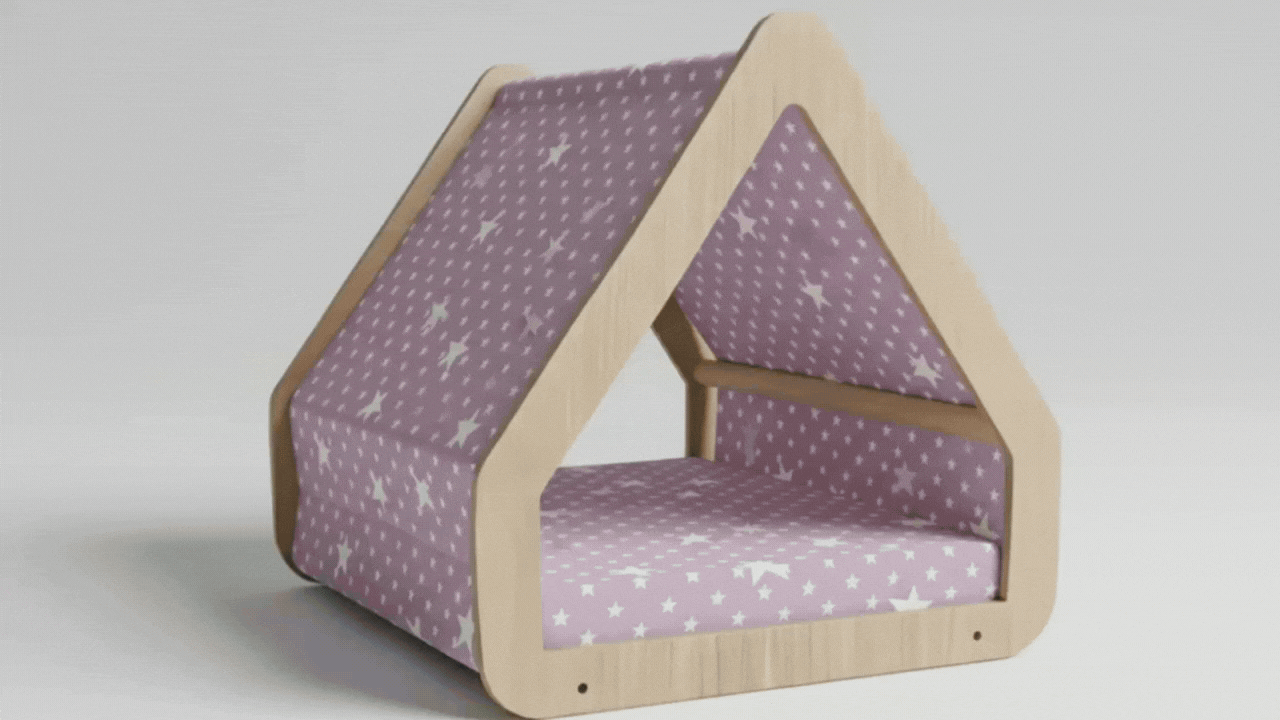 cuccia in legno sfoderabile